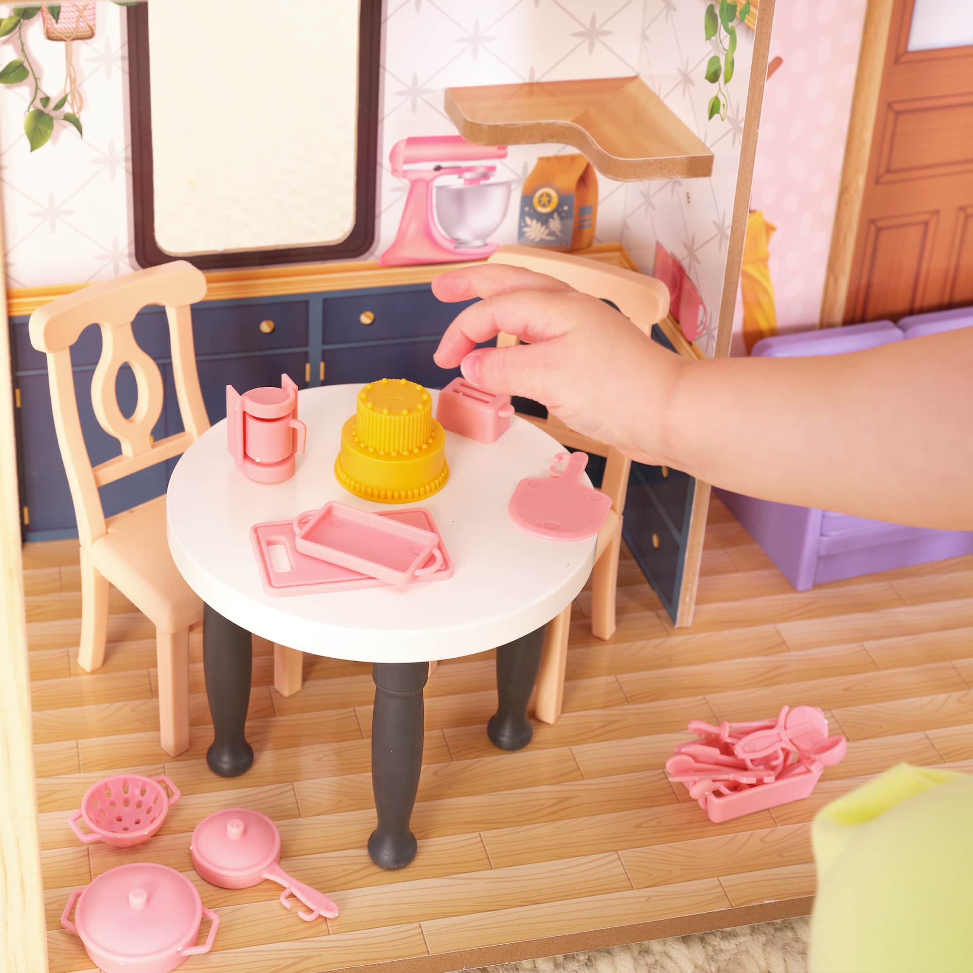 KidKraft Bella View Wooden Dollhouse with Rooftop Deck & 31 Accessories